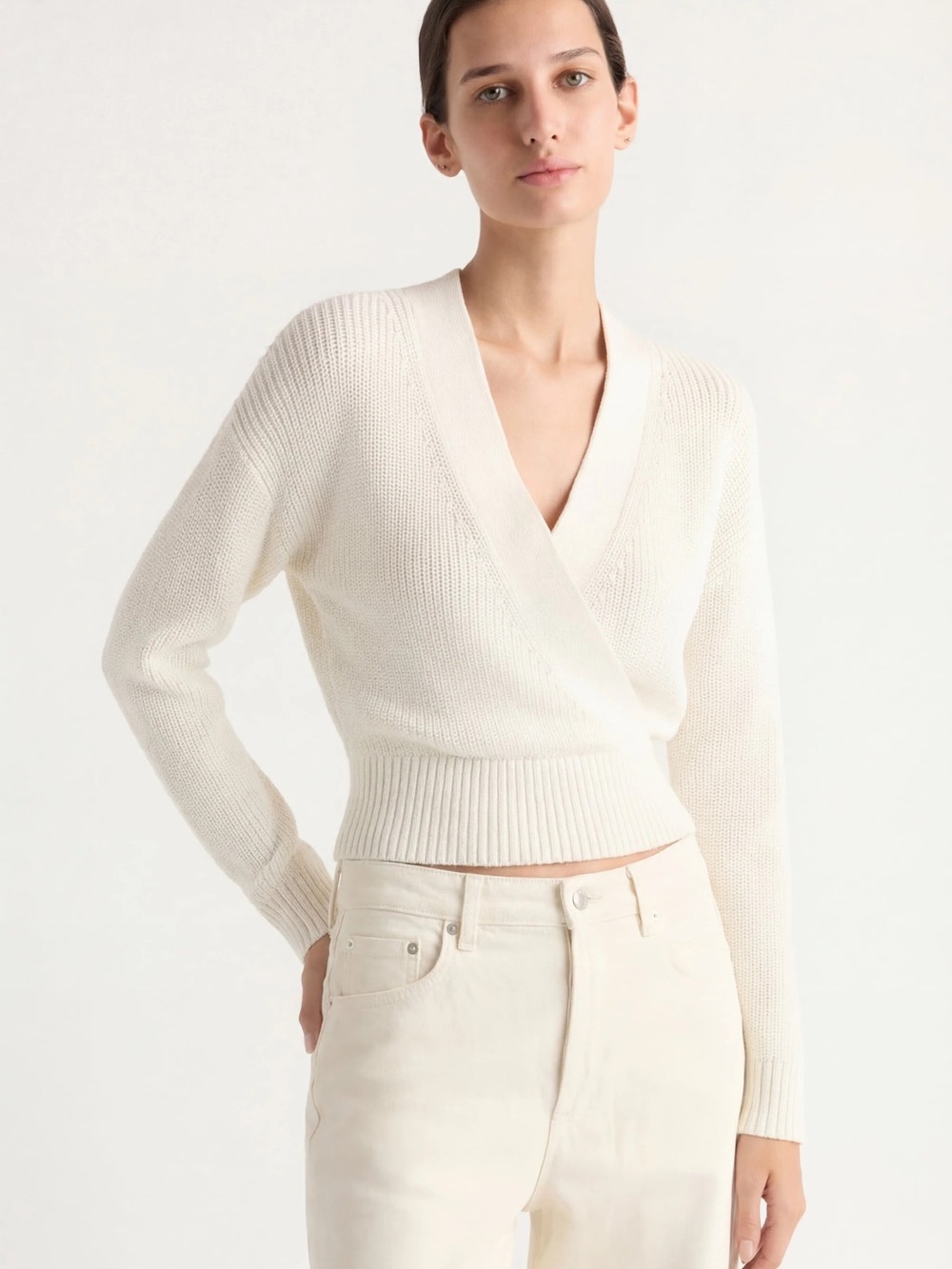 New w/o Tags Modern Citizen Maren Cropped Wrap-Front Sweater